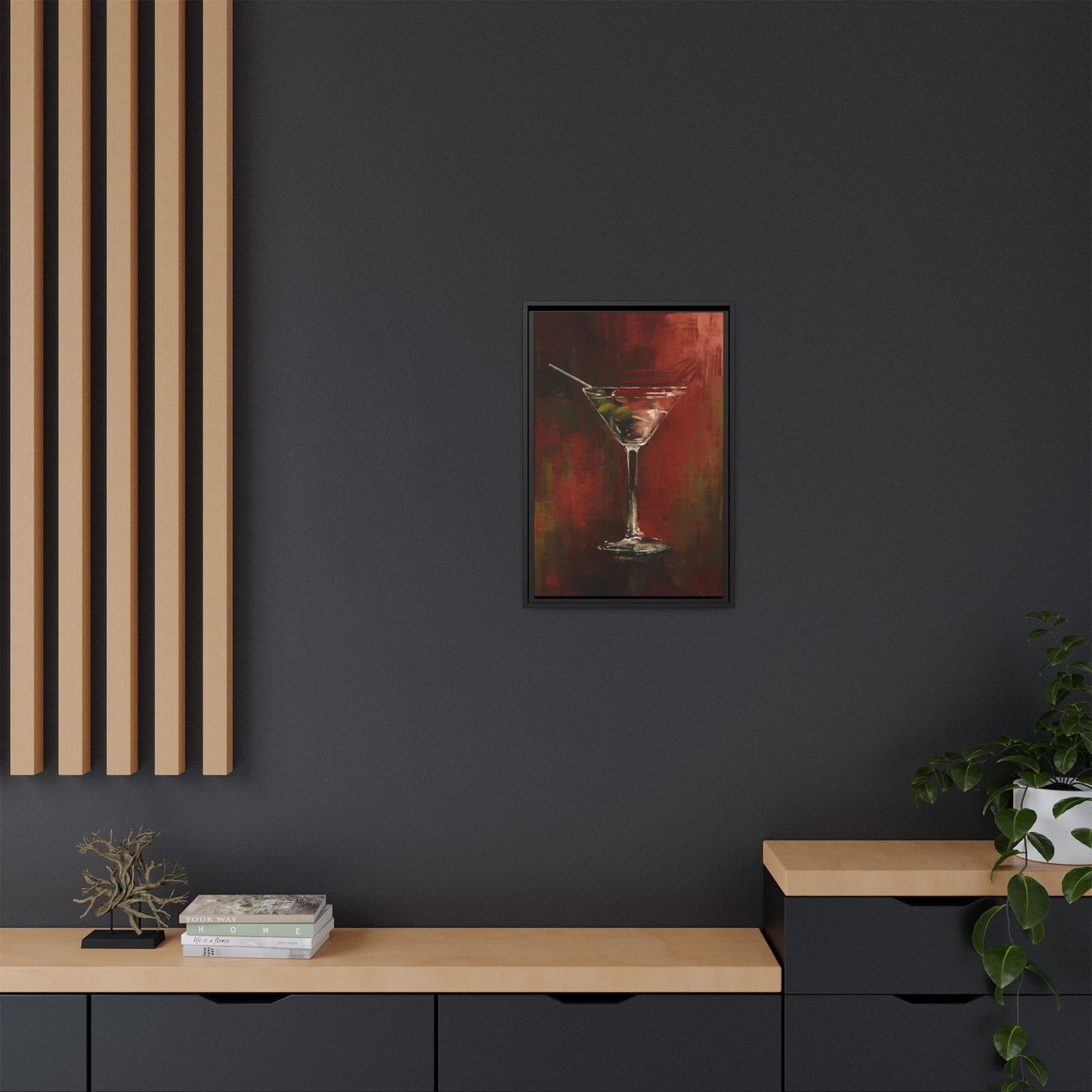 Martini Time - Gallery Wrapped Print with Black Frame