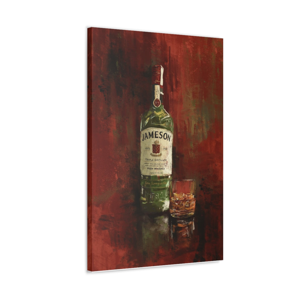 Neat & Cold – Whiskey Satin Canvas Print