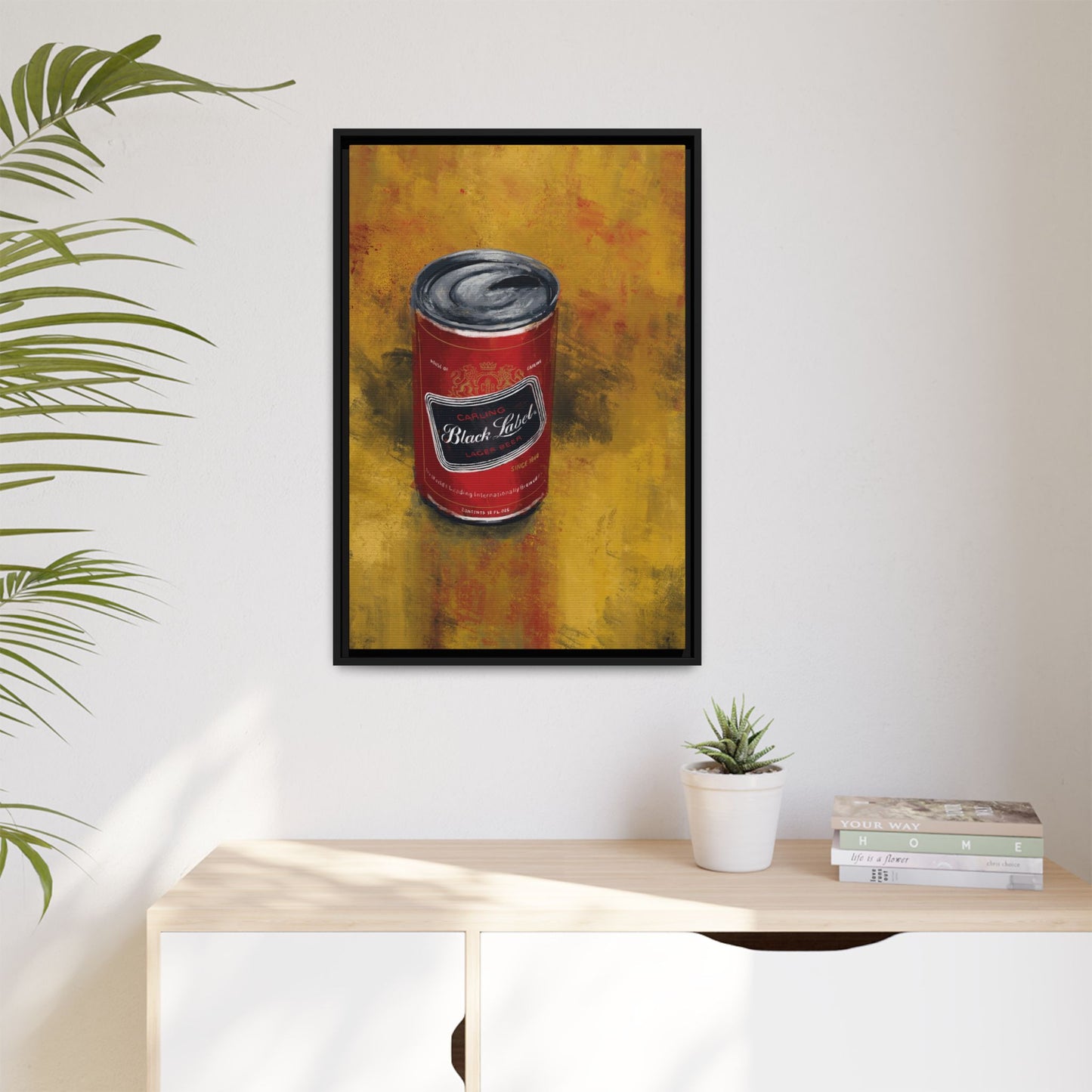 Black Label Boldness Framed Canvas Print