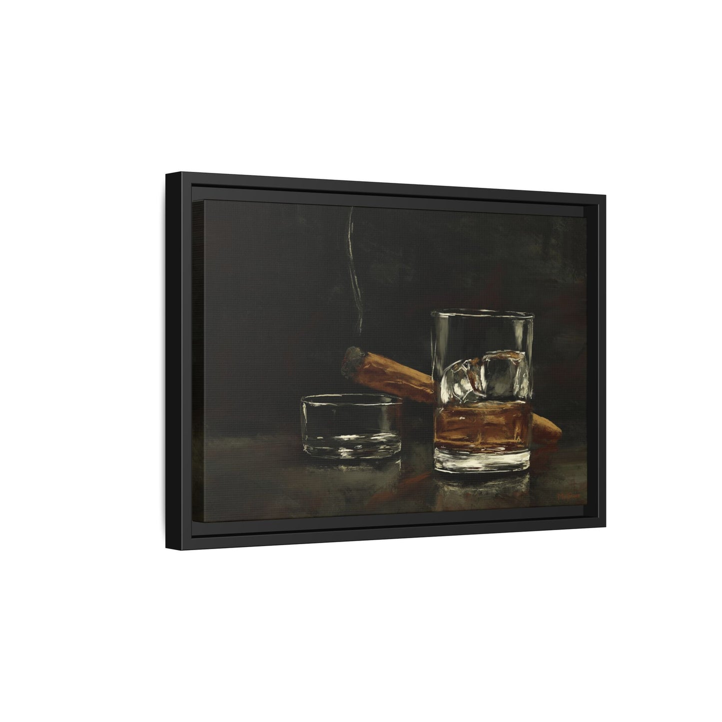 Nightcap Mood - Gallery Wrapped Canvas with Black Frame