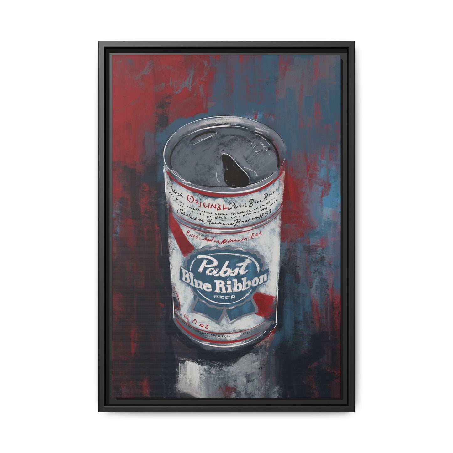 Blue Ribbon Mood - Gallery Wrapped Print with Black Frame