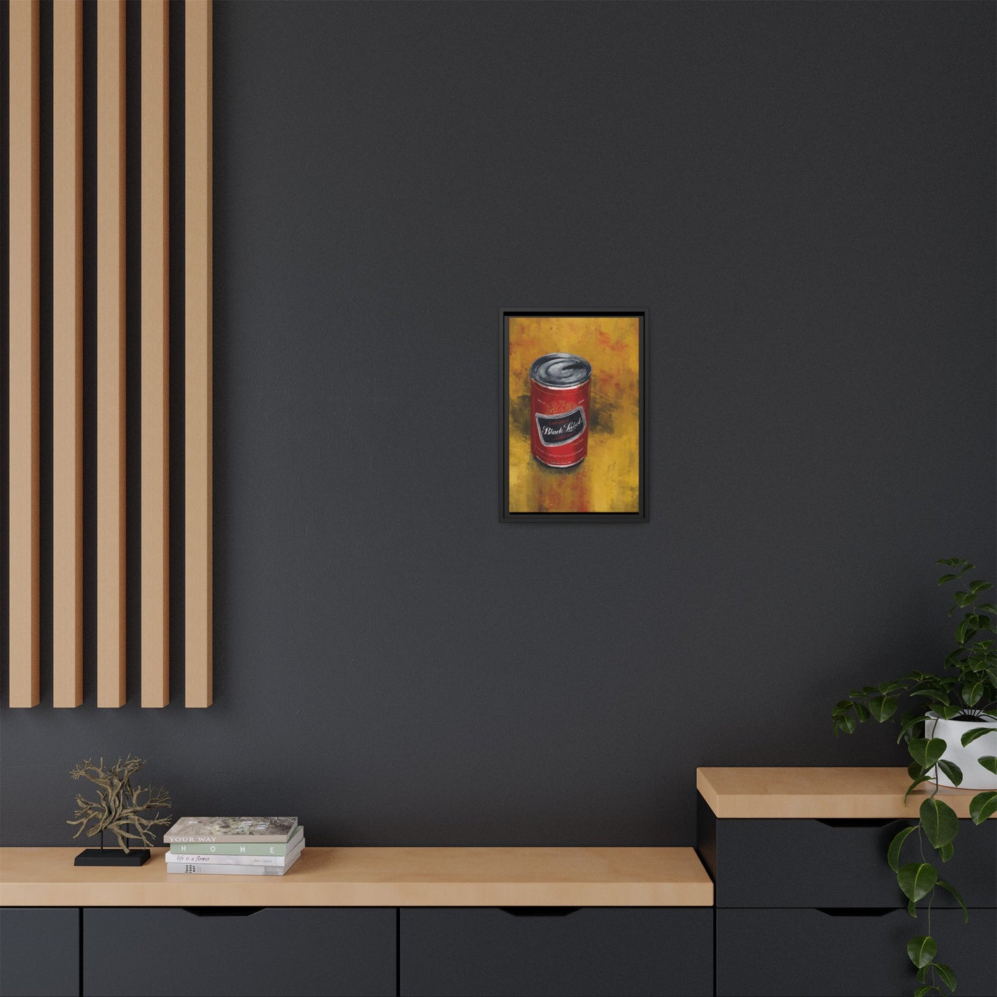 Black Label Boldness Framed Canvas Print