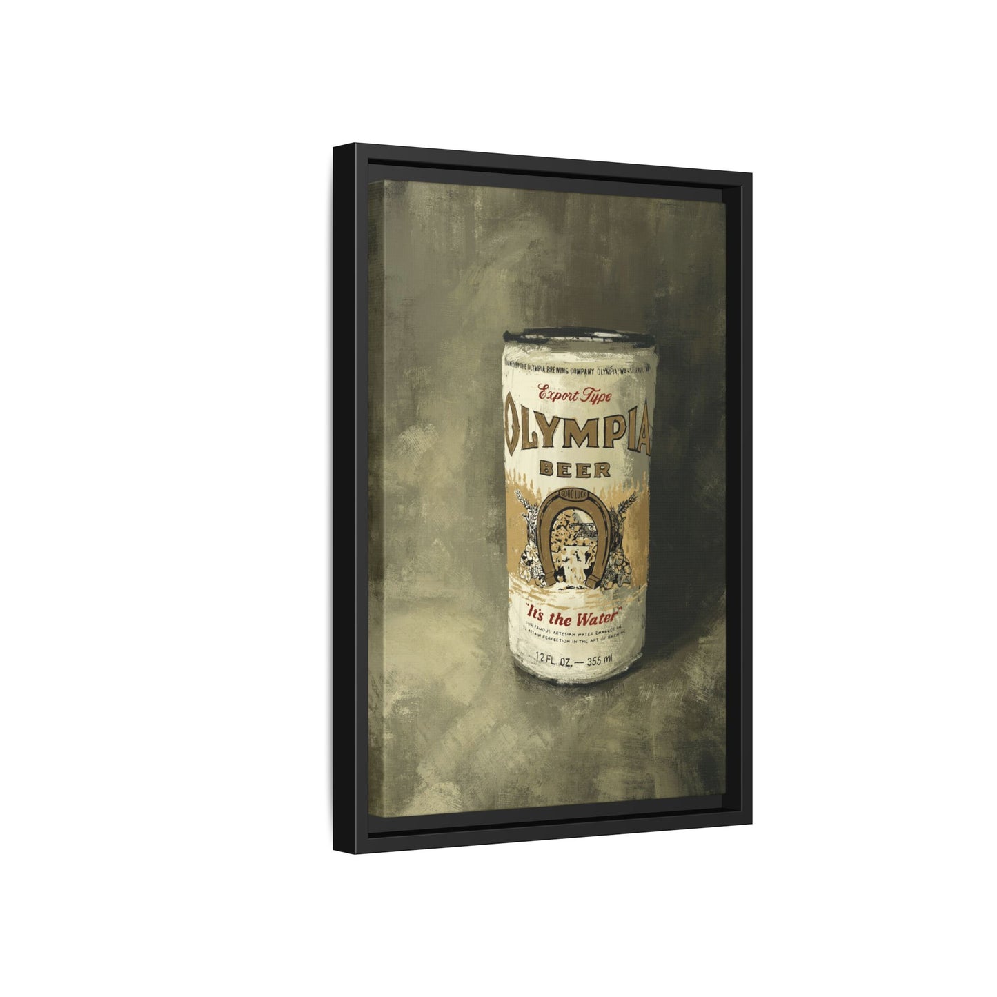 Old-School Gold Can - Gallery Wrapped Print with Black Frame