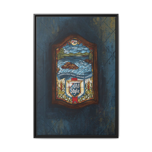 Old World Pour – Stained Glass Barroom Framed Canvas