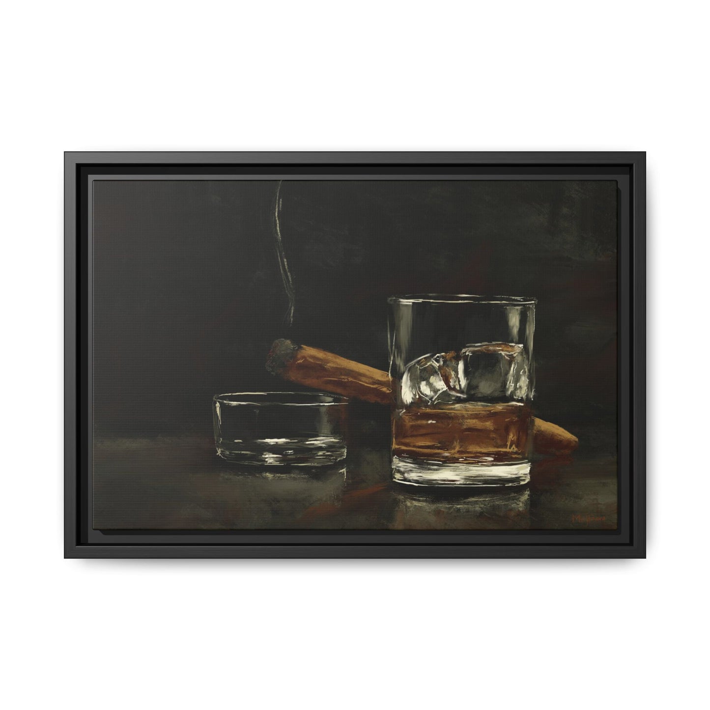 Nightcap Mood - Gallery Wrapped Canvas with Black Frame