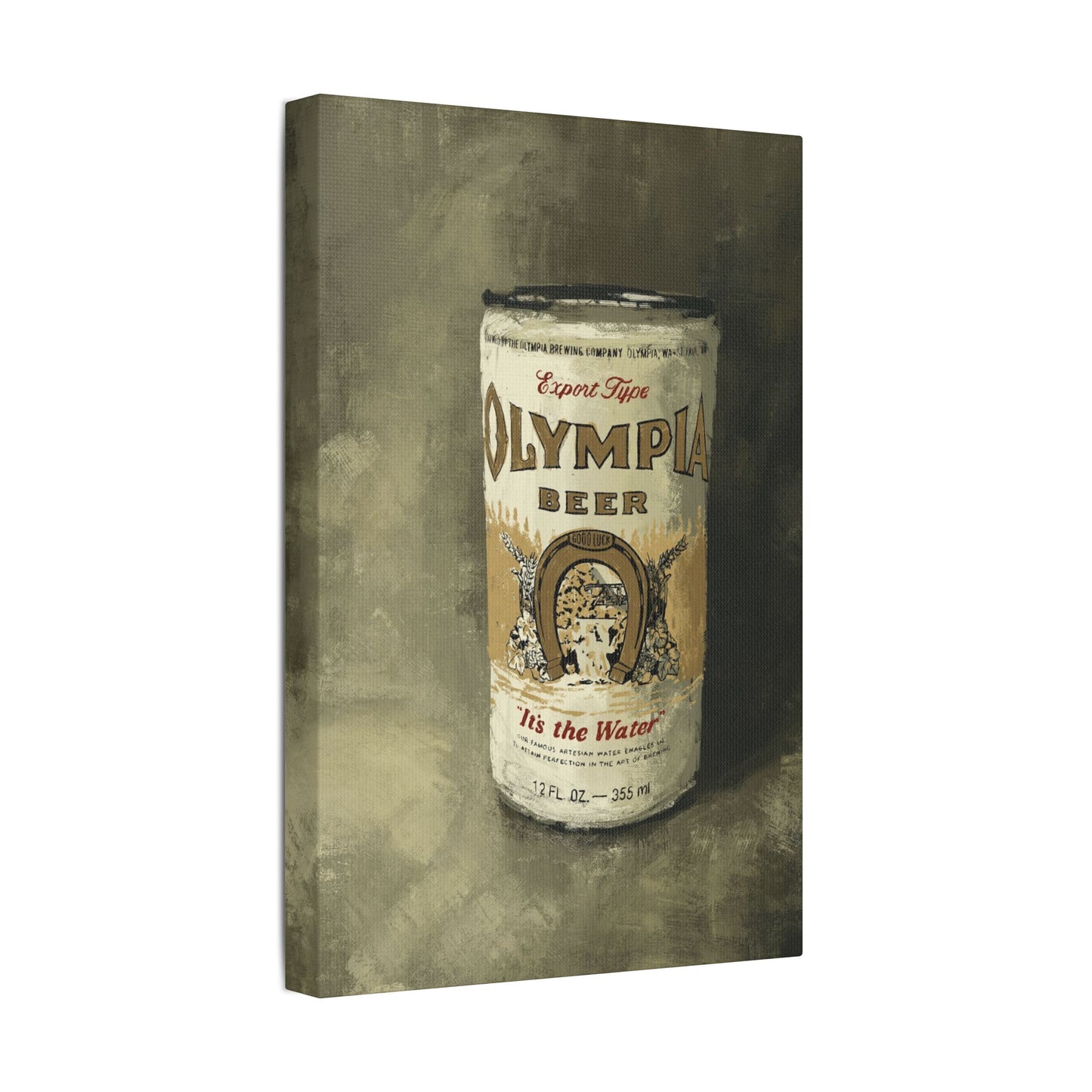 Old-School Gold Can – Retro Canvas Art