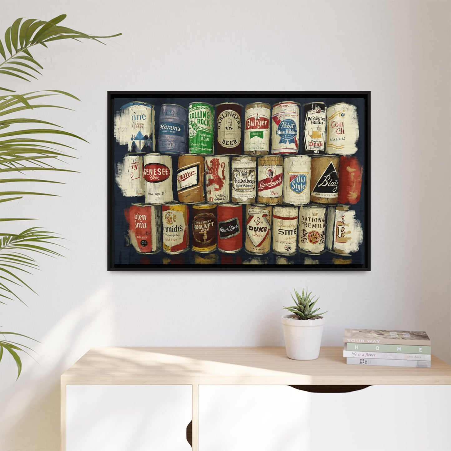 The Wall of Brews Framed Canvas Print