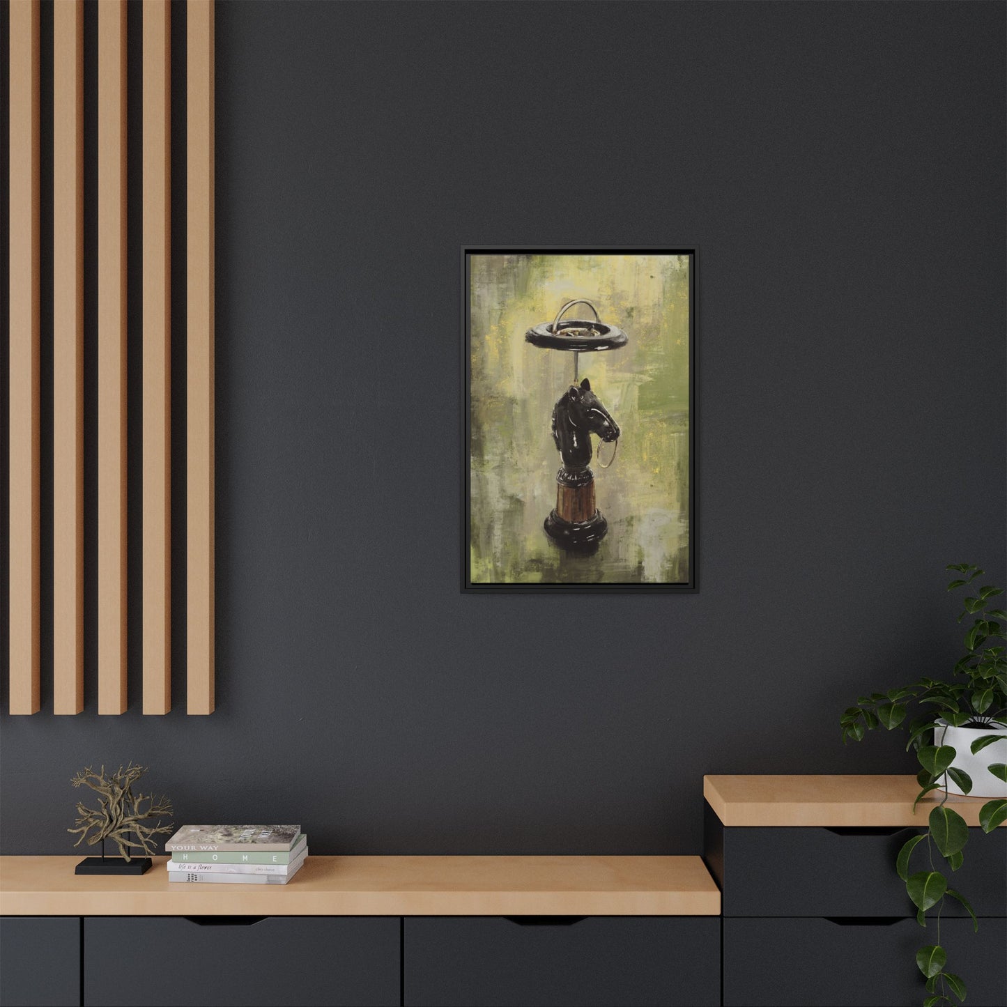 Horse Ashtray -  Gallery Wrapped Print with Black Frame
