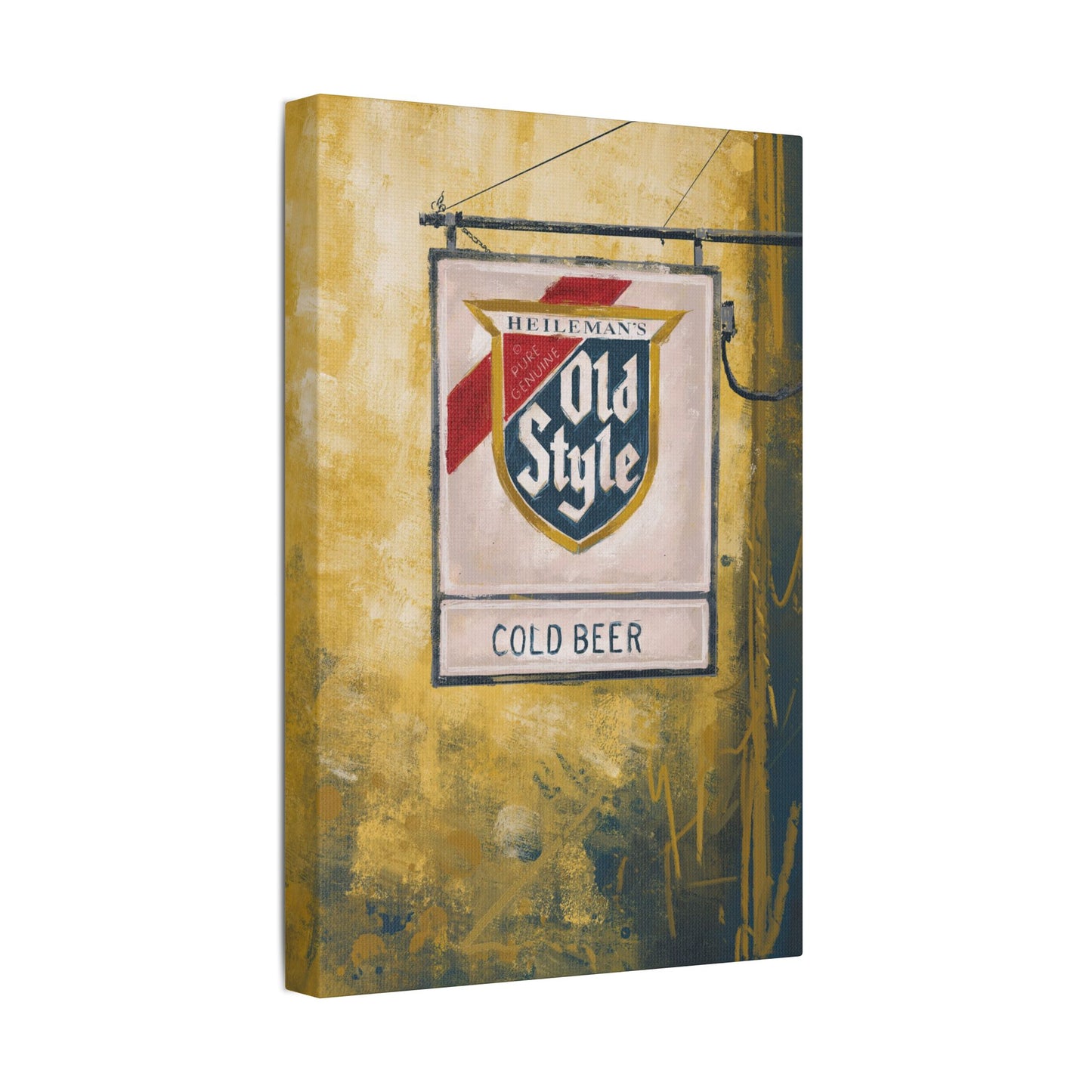 Blue & Gold Bar Sign – Retro Canvas Art