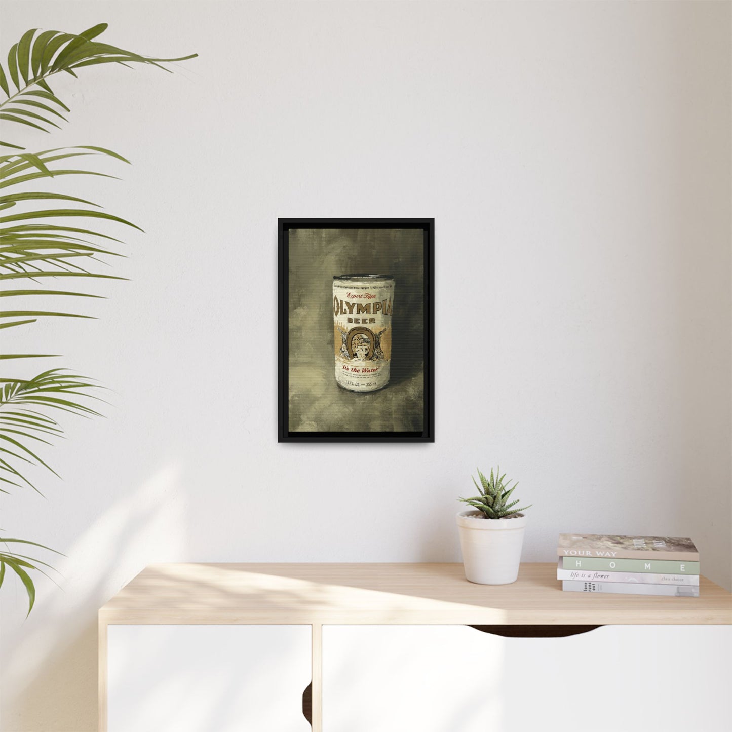 Old-School Gold Can - Gallery Wrapped Print with Black Frame