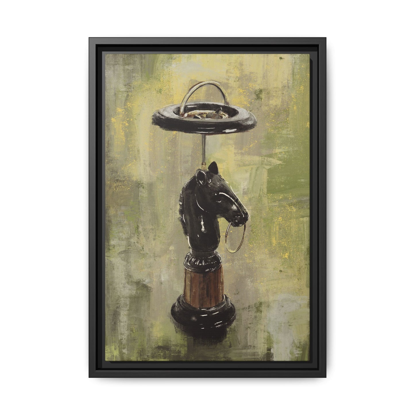Horse Ashtray -  Gallery Wrapped Print with Black Frame