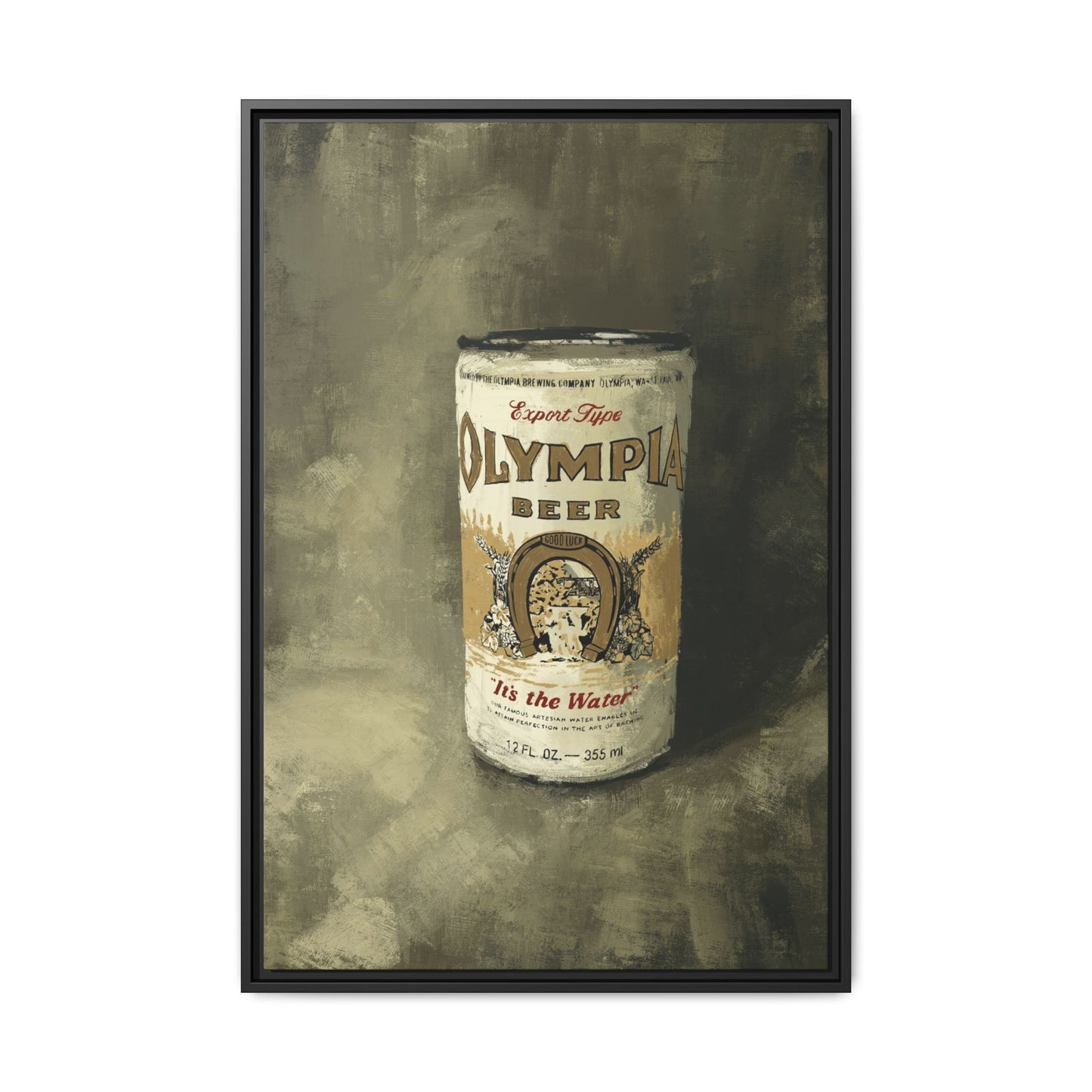 Old-School Gold Can - Gallery Wrapped Print with Black Frame