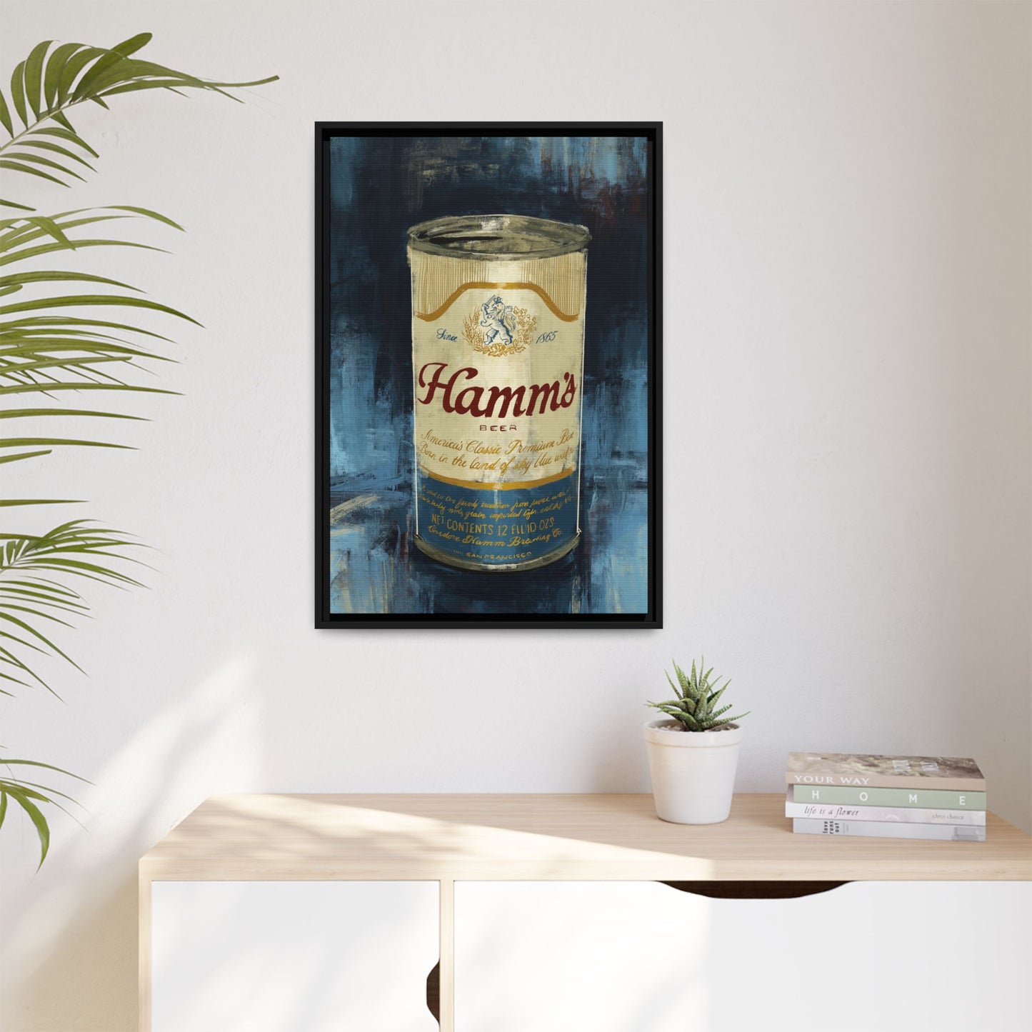 Hamm's Vintage Beer Can -  Gallery Wrapped Print with Black Frame
