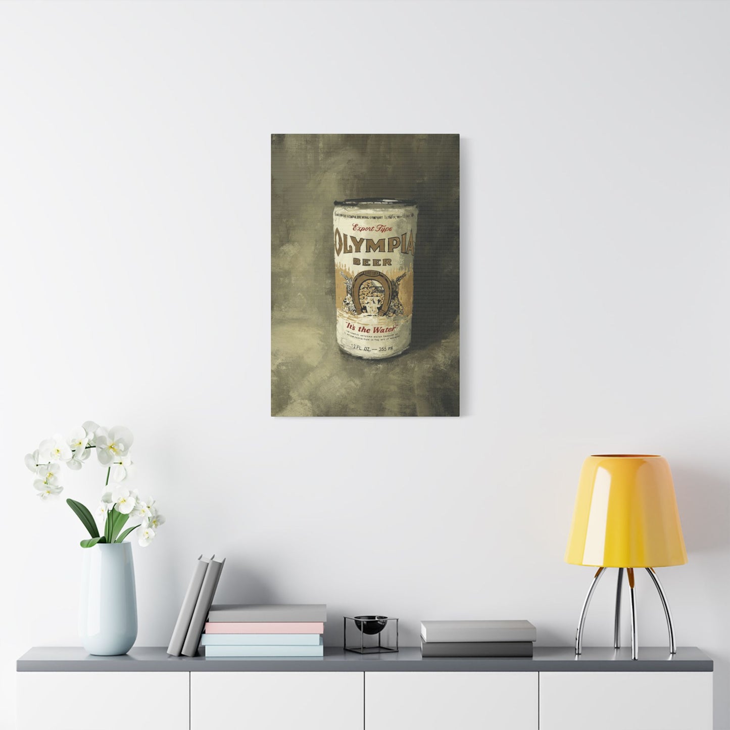 Old-School Gold Can – Retro Canvas Art