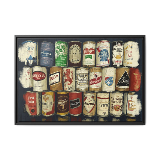 The Wall of Brews Framed Canvas Print