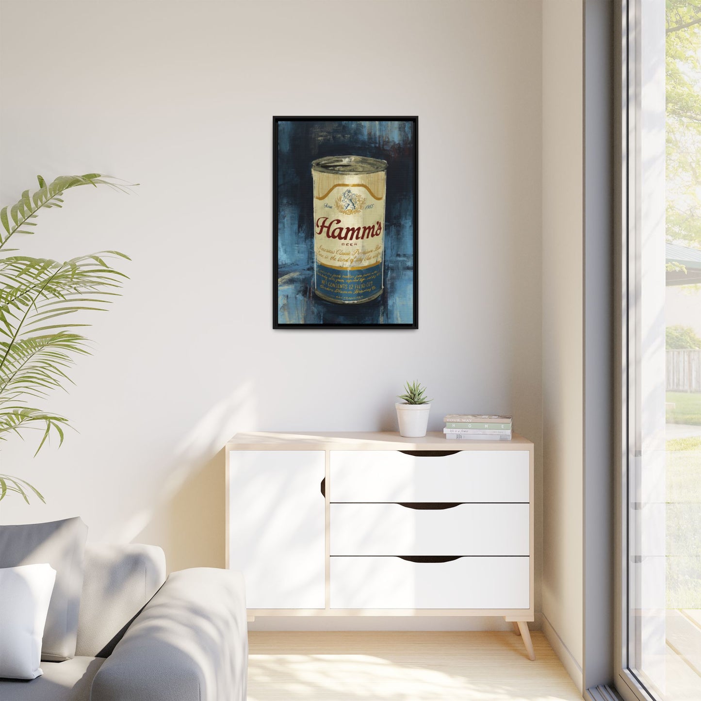 Hamm's Vintage Beer Can -  Gallery Wrapped Print with Black Frame