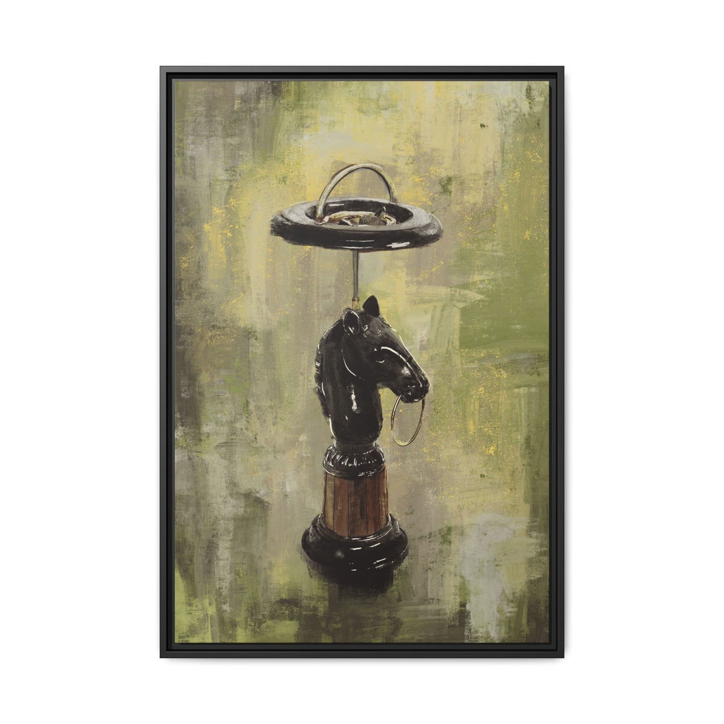 Horse Ashtray -  Gallery Wrapped Print with Black Frame