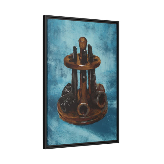 Resting Pipes – Rustic Tobacco Framed Canvas Wall Art