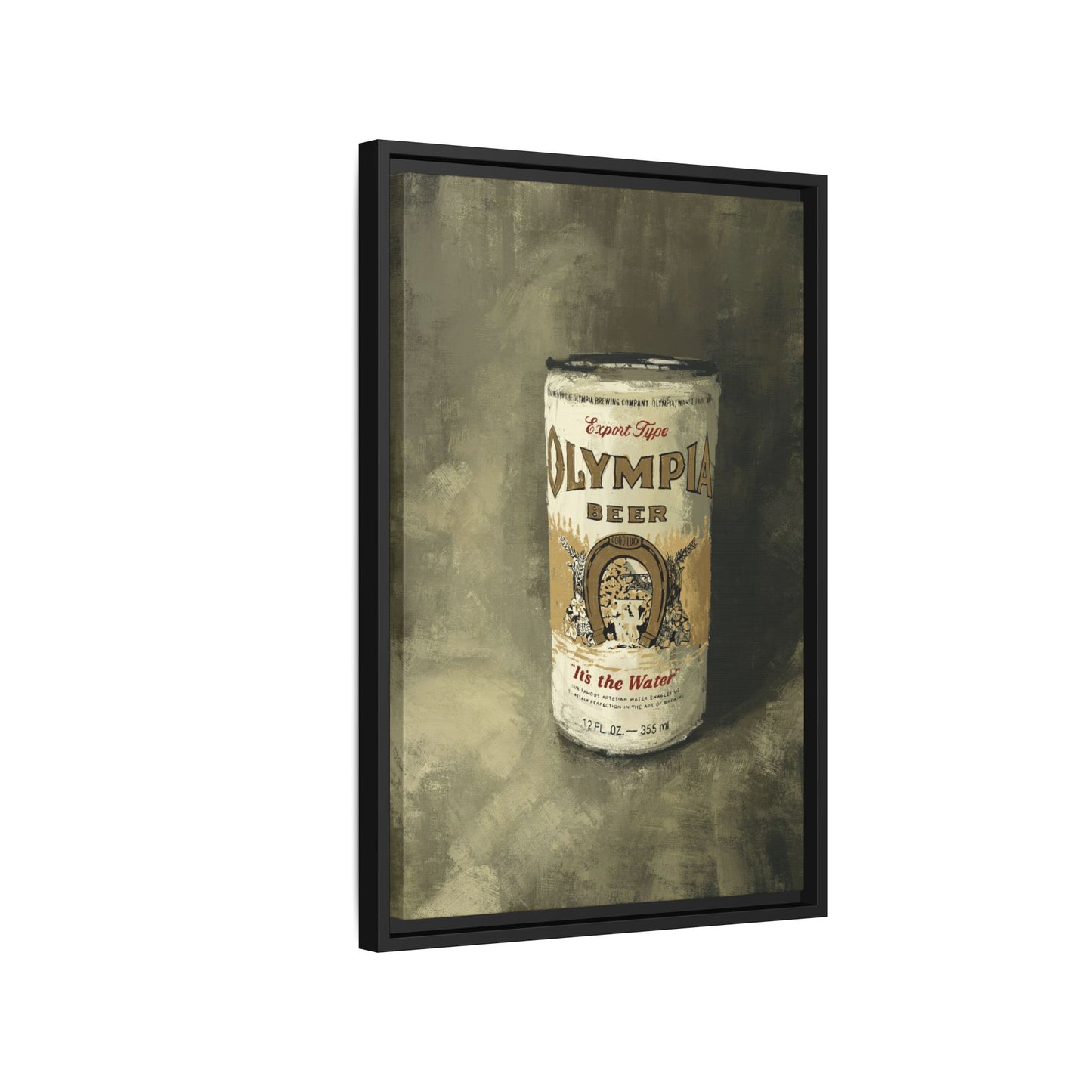 Old-School Gold Can - Gallery Wrapped Print with Black Frame