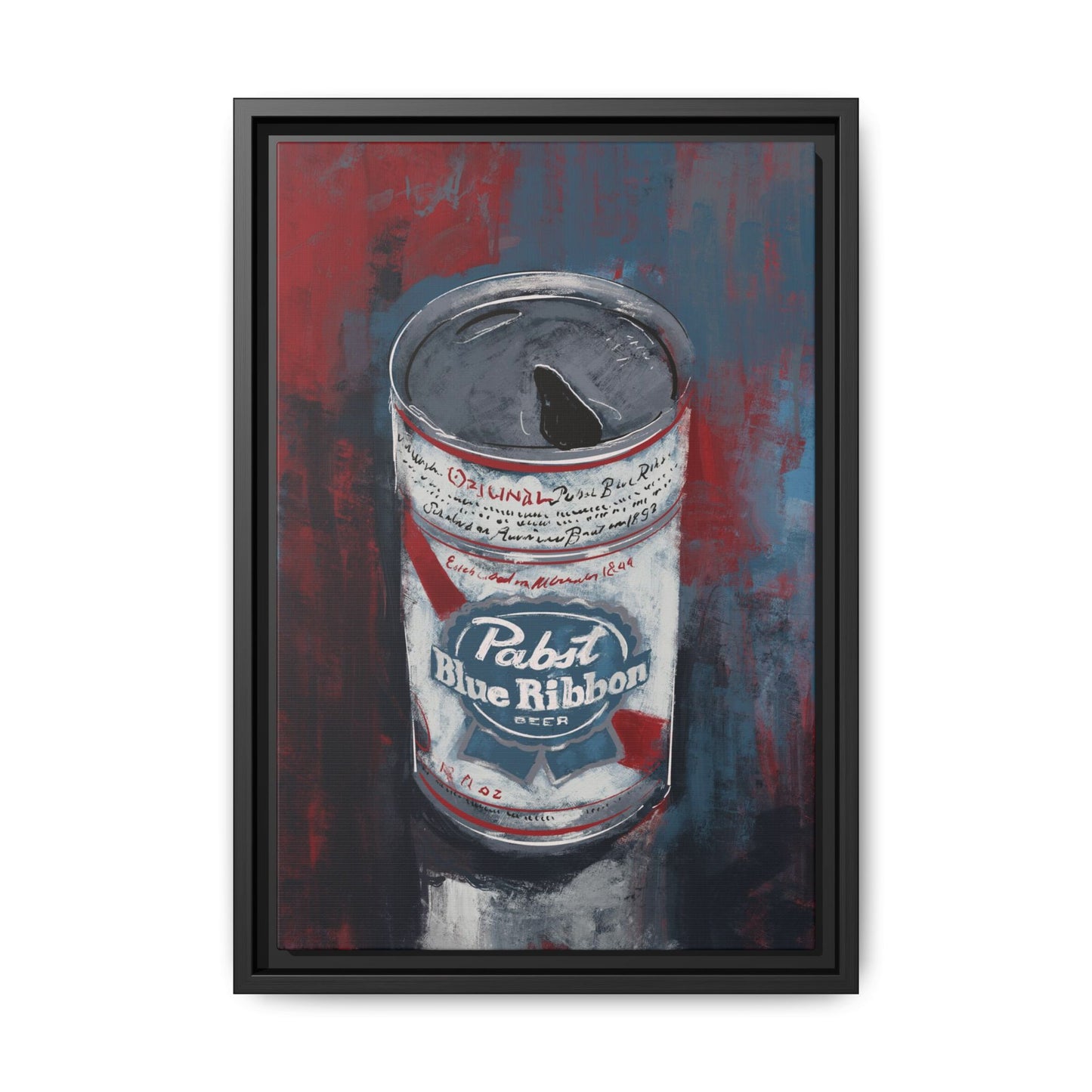 Blue Ribbon Mood - Gallery Wrapped Print with Black Frame