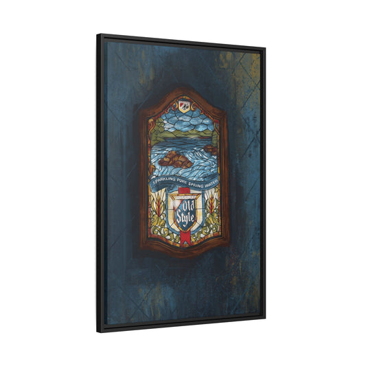 Old World Pour – Stained Glass Barroom Framed Canvas