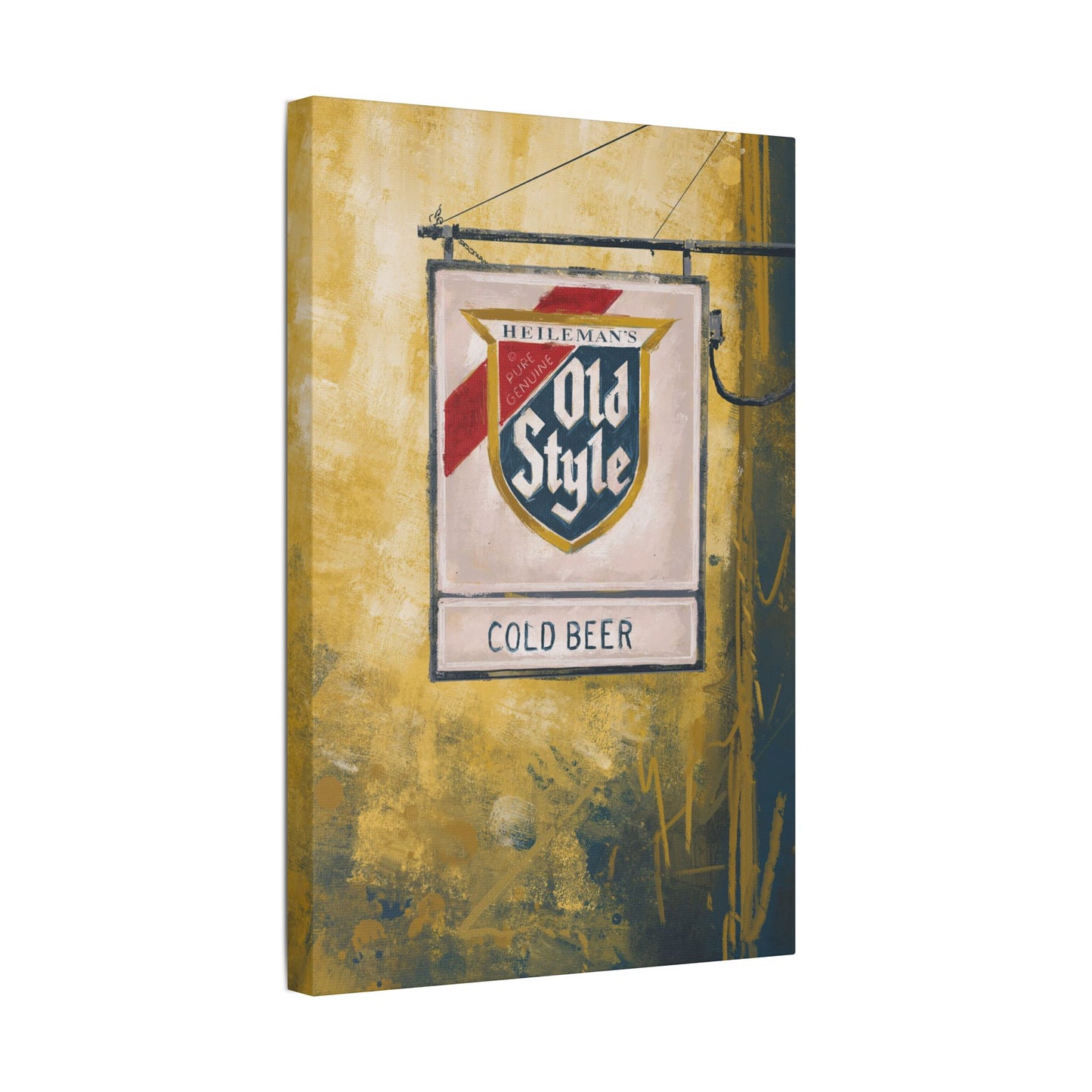 Blue & Gold Bar Sign – Retro Canvas Art