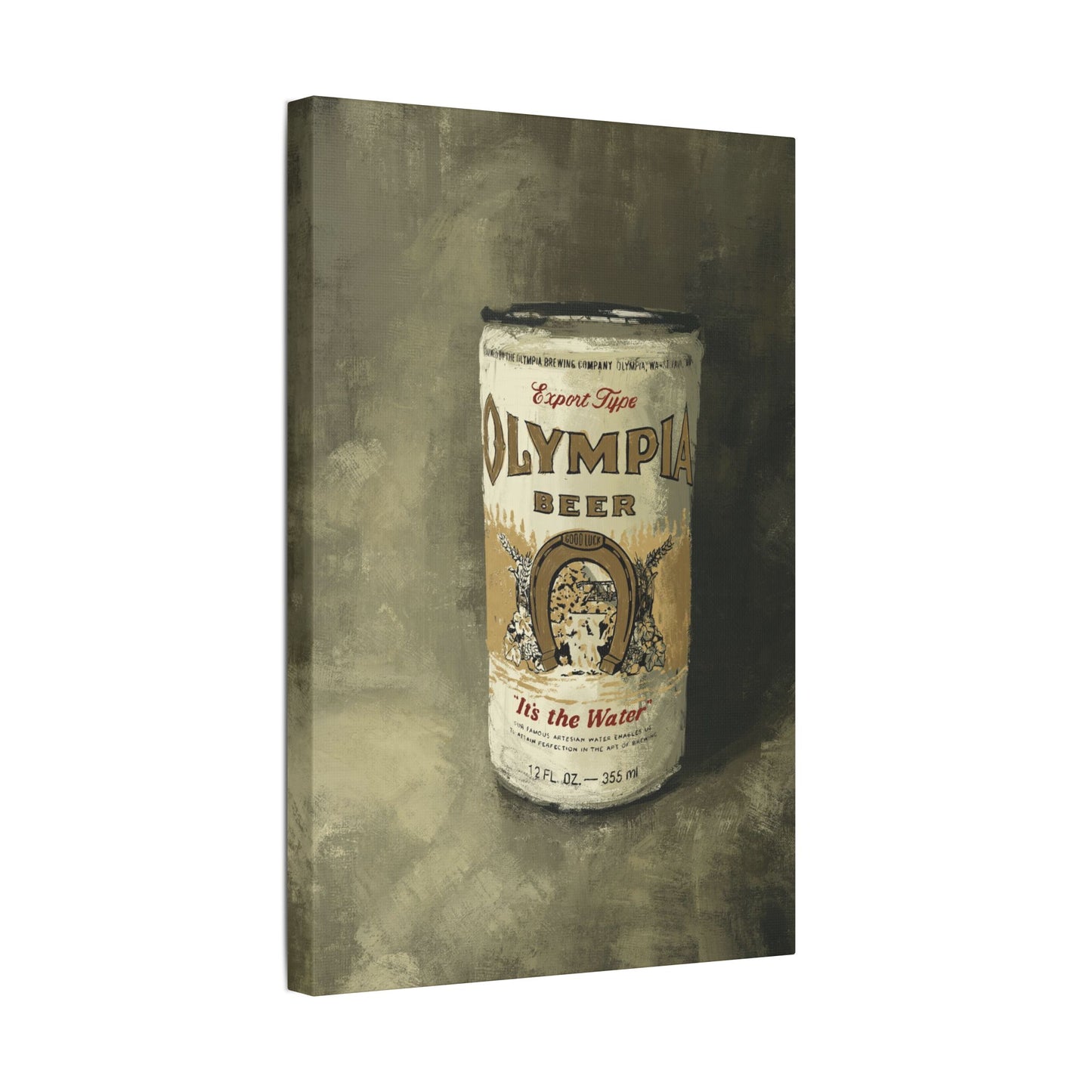 Old-School Gold Can – Retro Canvas Art