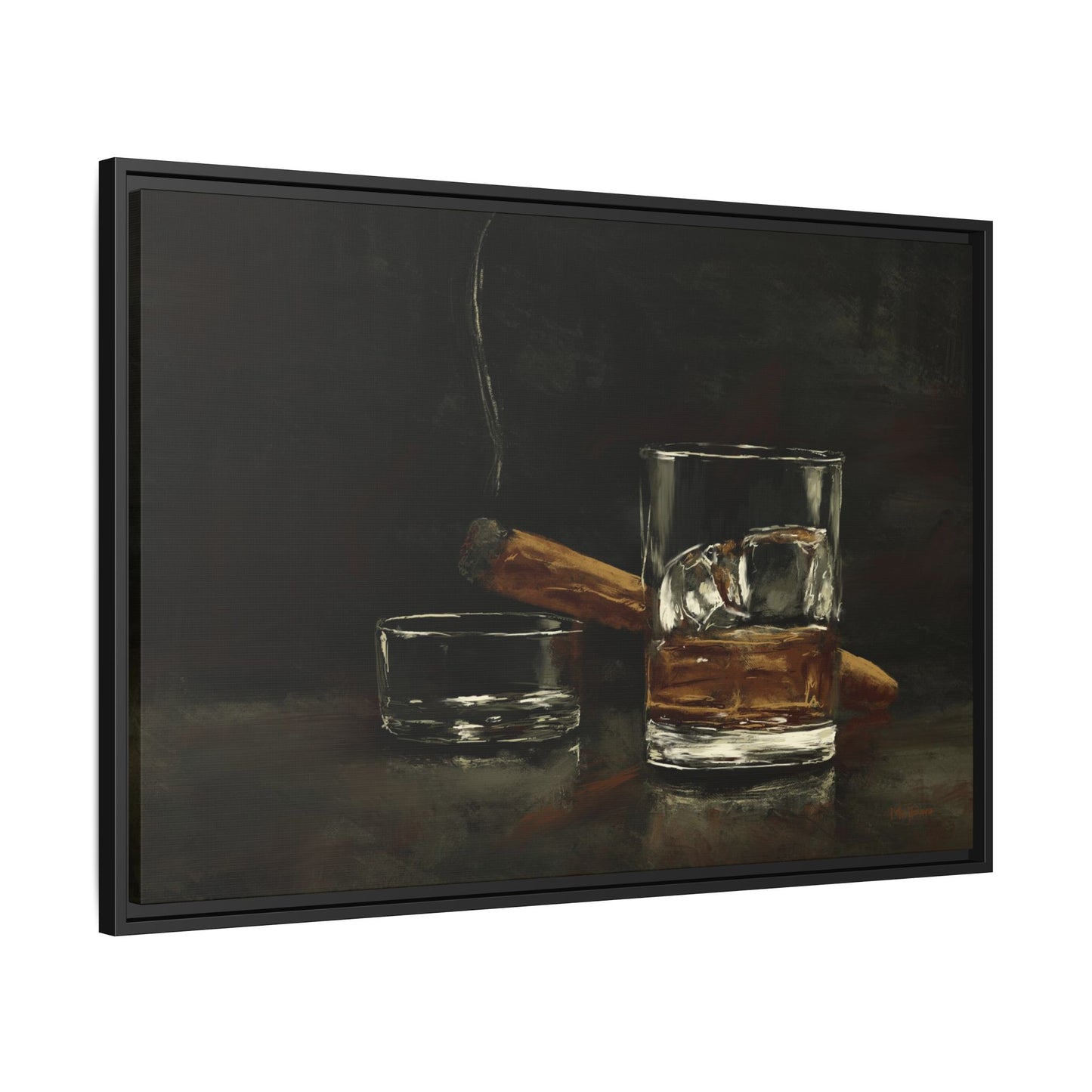 Nightcap Mood - Gallery Wrapped Canvas with Black Frame