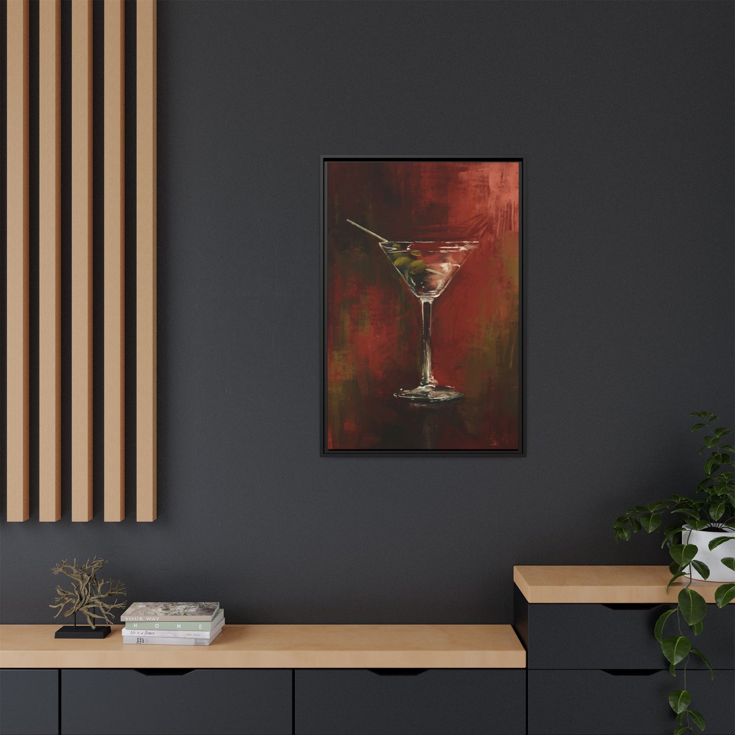 Martini Time - Gallery Wrapped Print with Black Frame