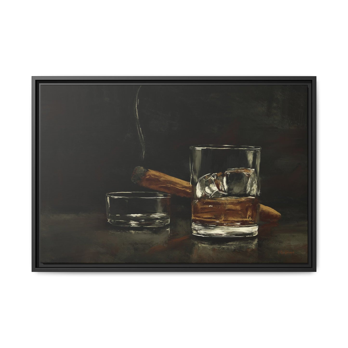 Nightcap Mood - Gallery Wrapped Canvas with Black Frame