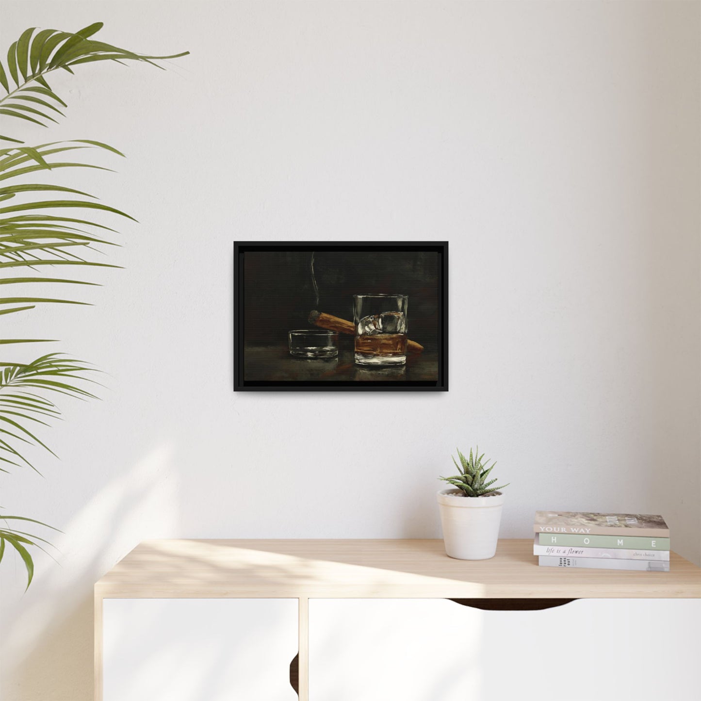 Nightcap Mood - Gallery Wrapped Canvas with Black Frame