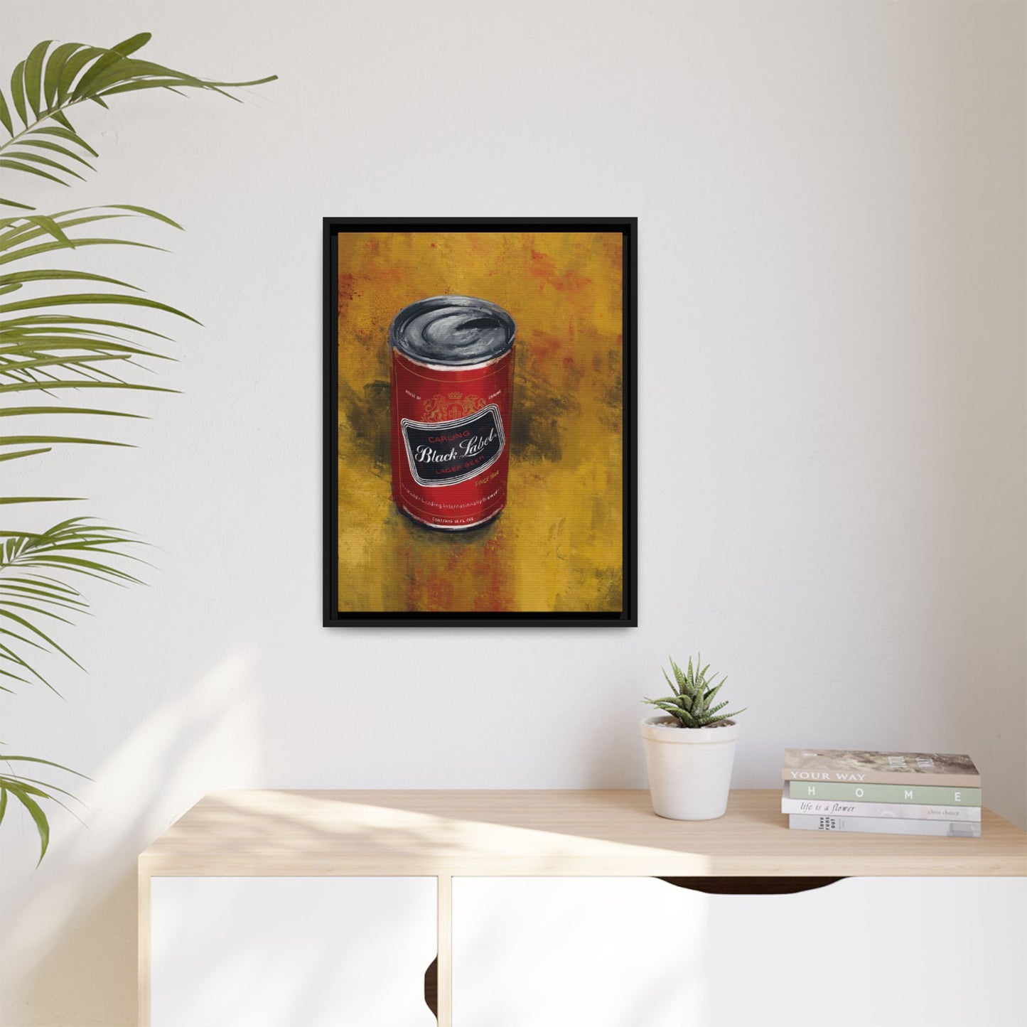 Black Label Boldness Framed Canvas Print