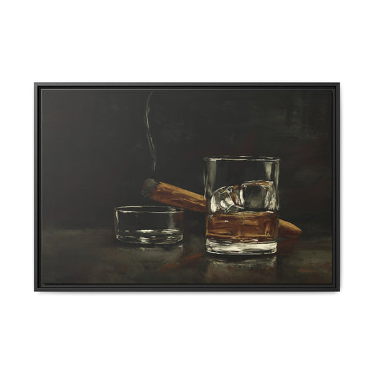 Nightcap Mood - Gallery Wrapped Canvas with Black Frame