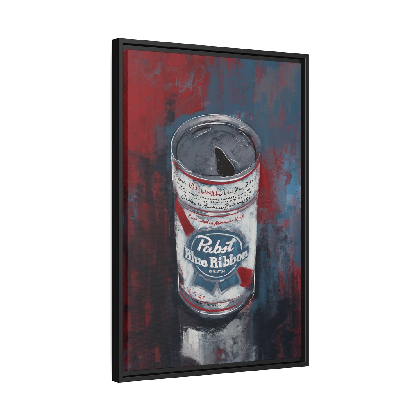 Blue Ribbon Mood - Gallery Wrapped Print with Black Frame