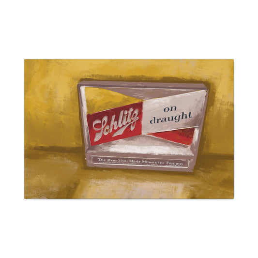 Where the Light Never Goes Out – Vintage Bar Sign Canvas