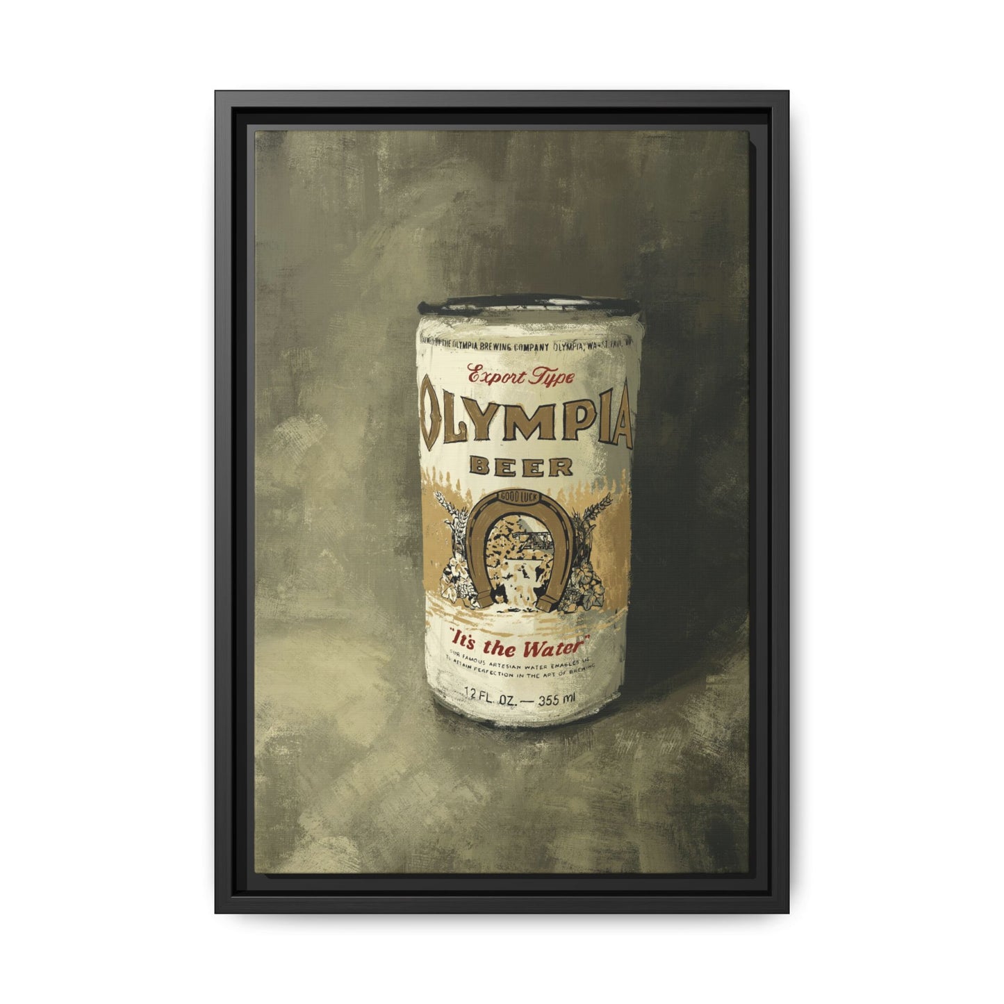 Old-School Gold Can - Gallery Wrapped Print with Black Frame