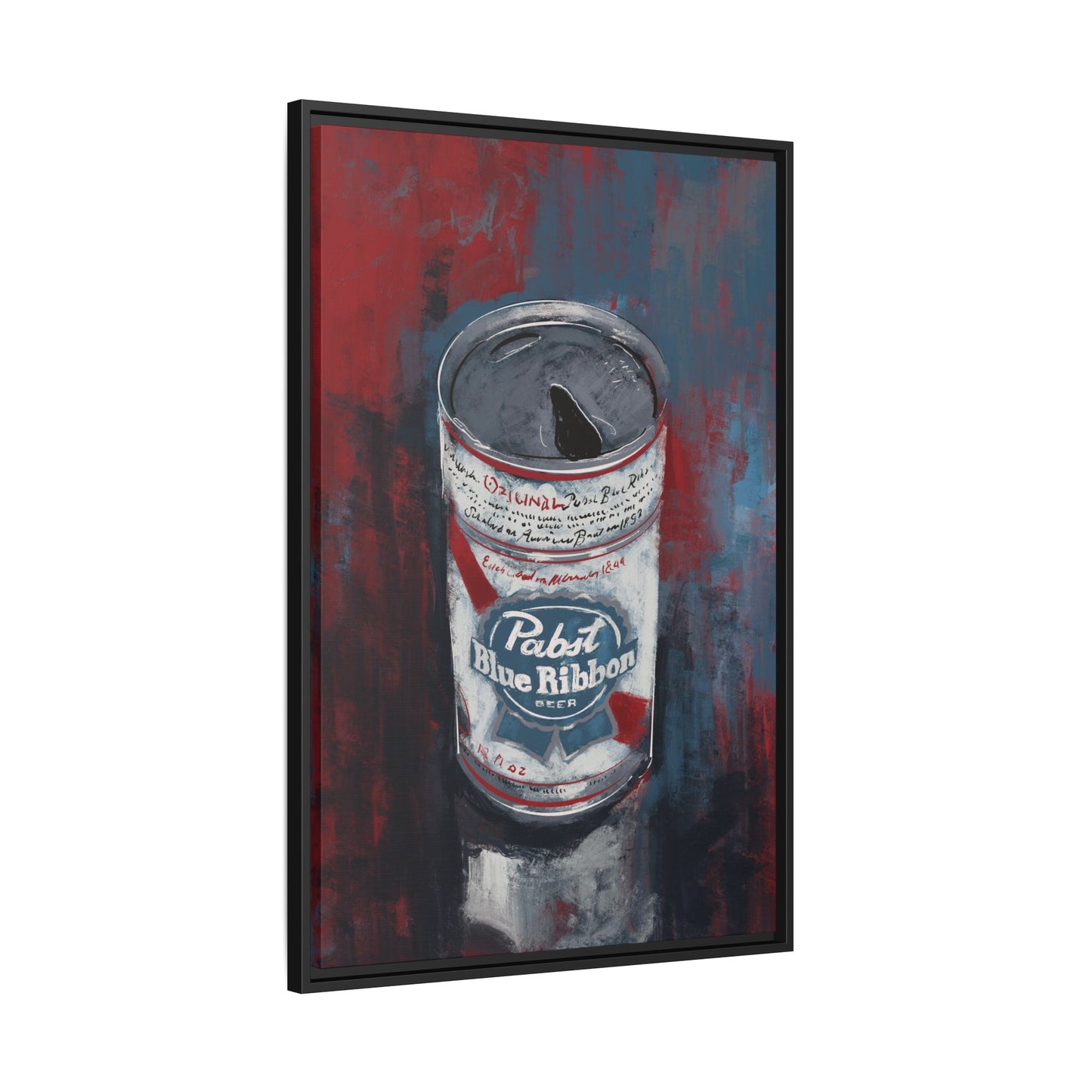 Blue Ribbon Mood - Gallery Wrapped Print with Black Frame
