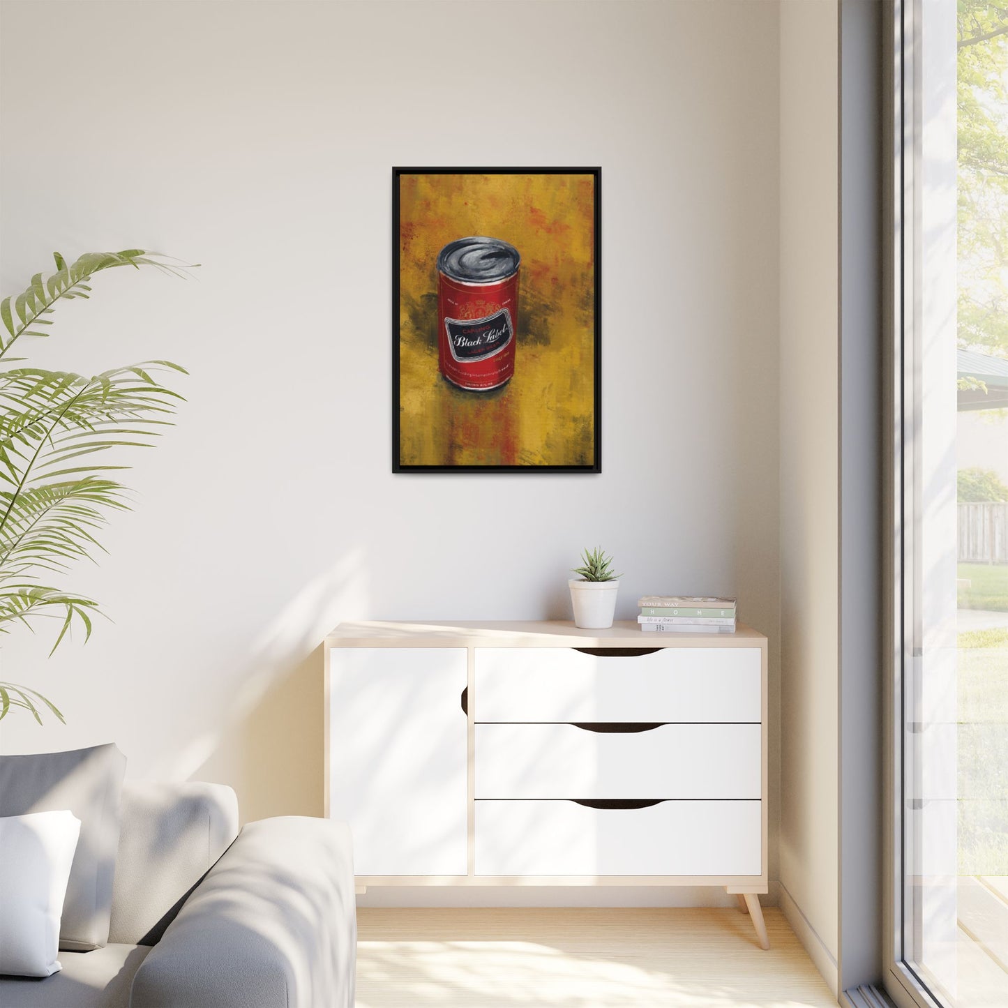Black Label Boldness Framed Canvas Print