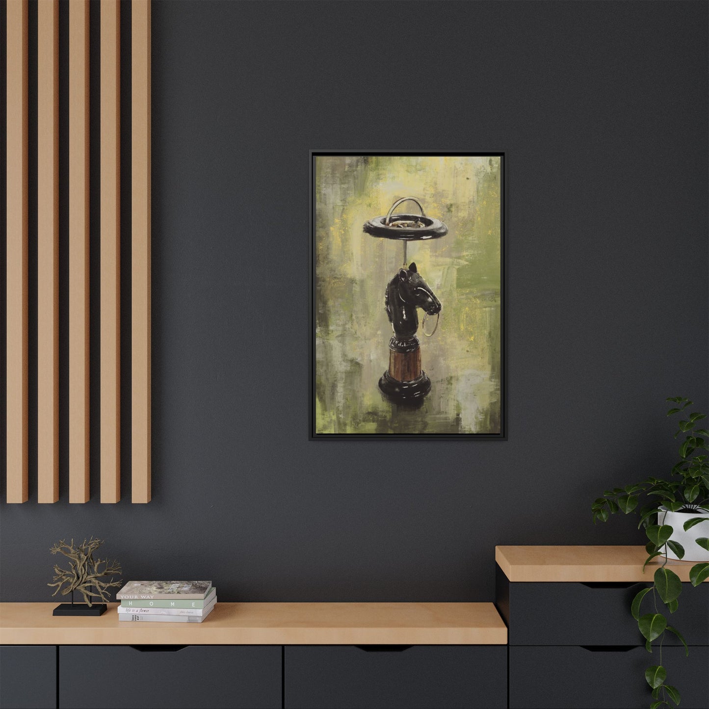 Horse Ashtray -  Gallery Wrapped Print with Black Frame