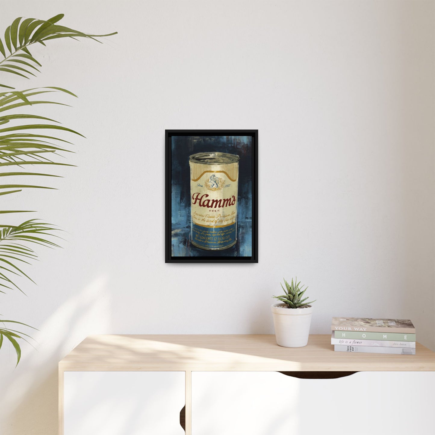 Hamm's Vintage Beer Can -  Gallery Wrapped Print with Black Frame