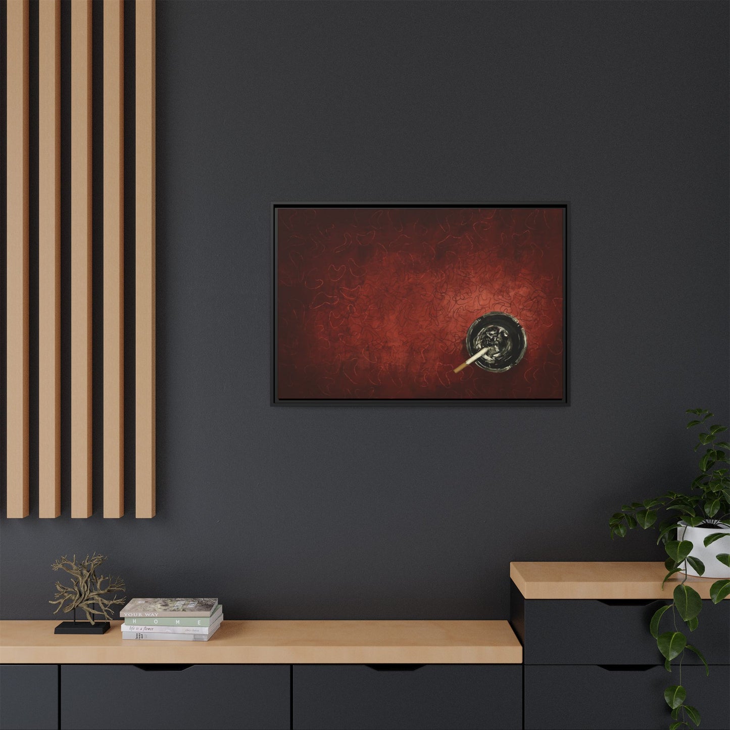 Midnight Diner Still Life - Gallery Wrapped Canvas with Black Frame