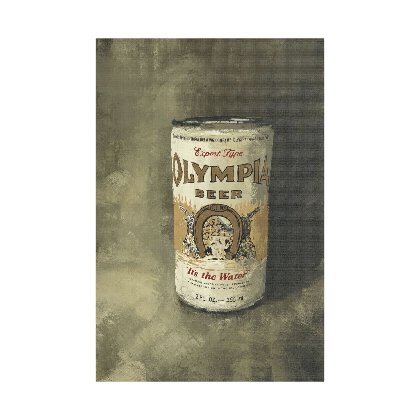Old-School Gold Can – Retro Canvas Art