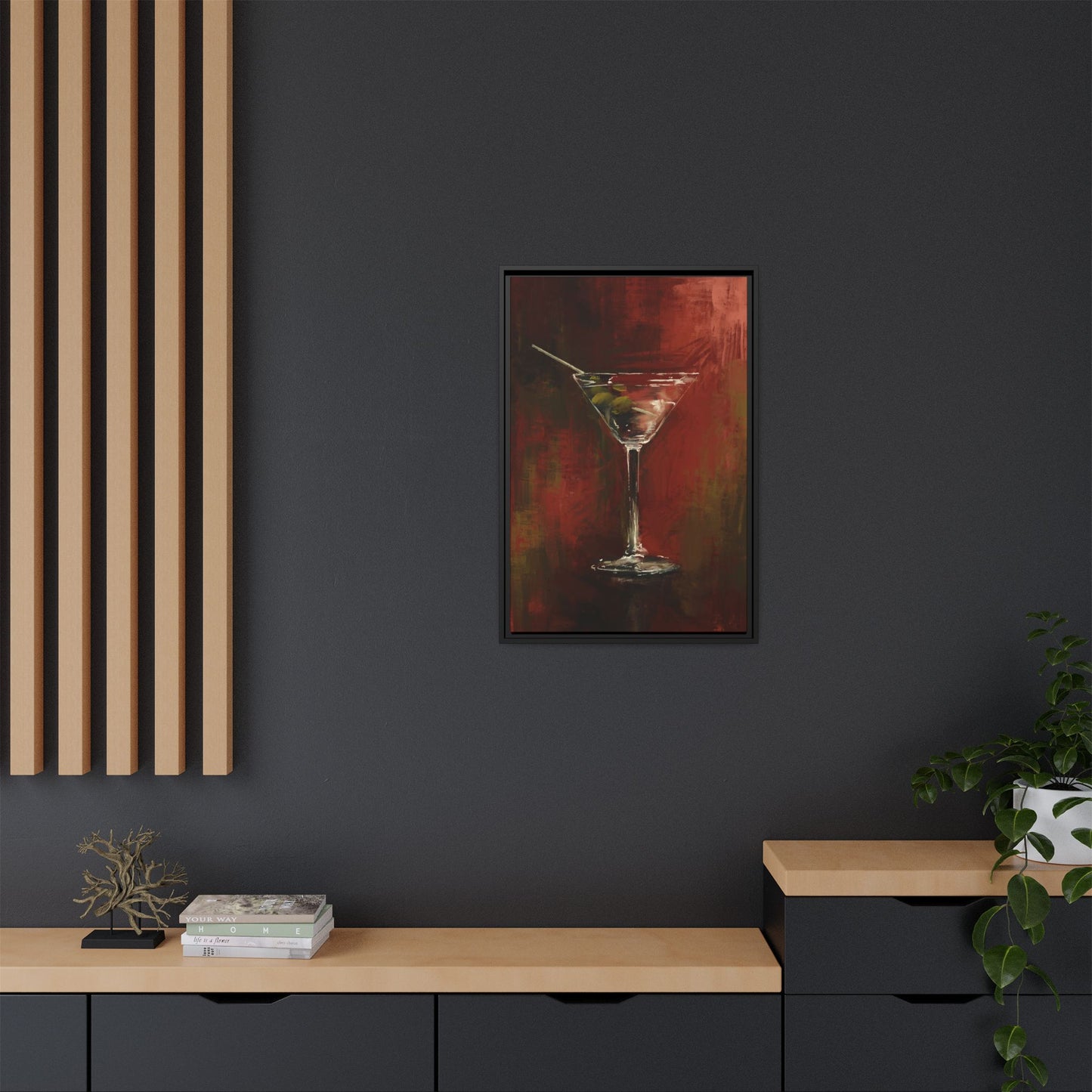Martini Time - Gallery Wrapped Print with Black Frame