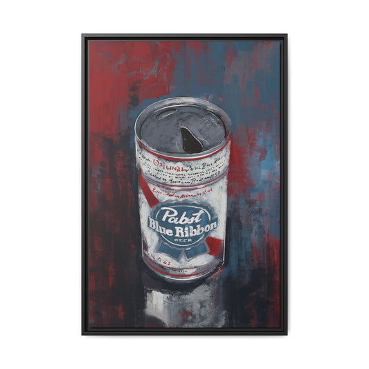 Blue Ribbon Mood - Gallery Wrapped Print with Black Frame