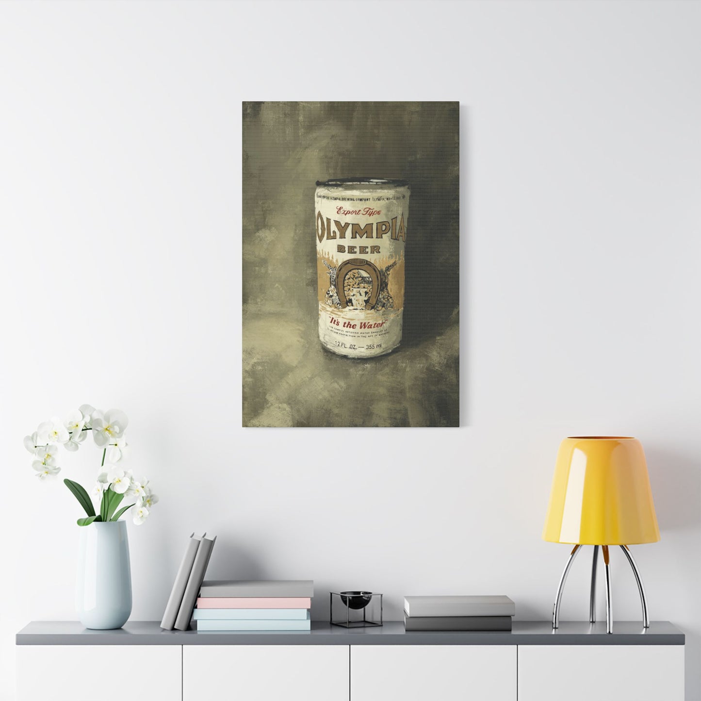 Old-School Gold Can – Retro Canvas Art