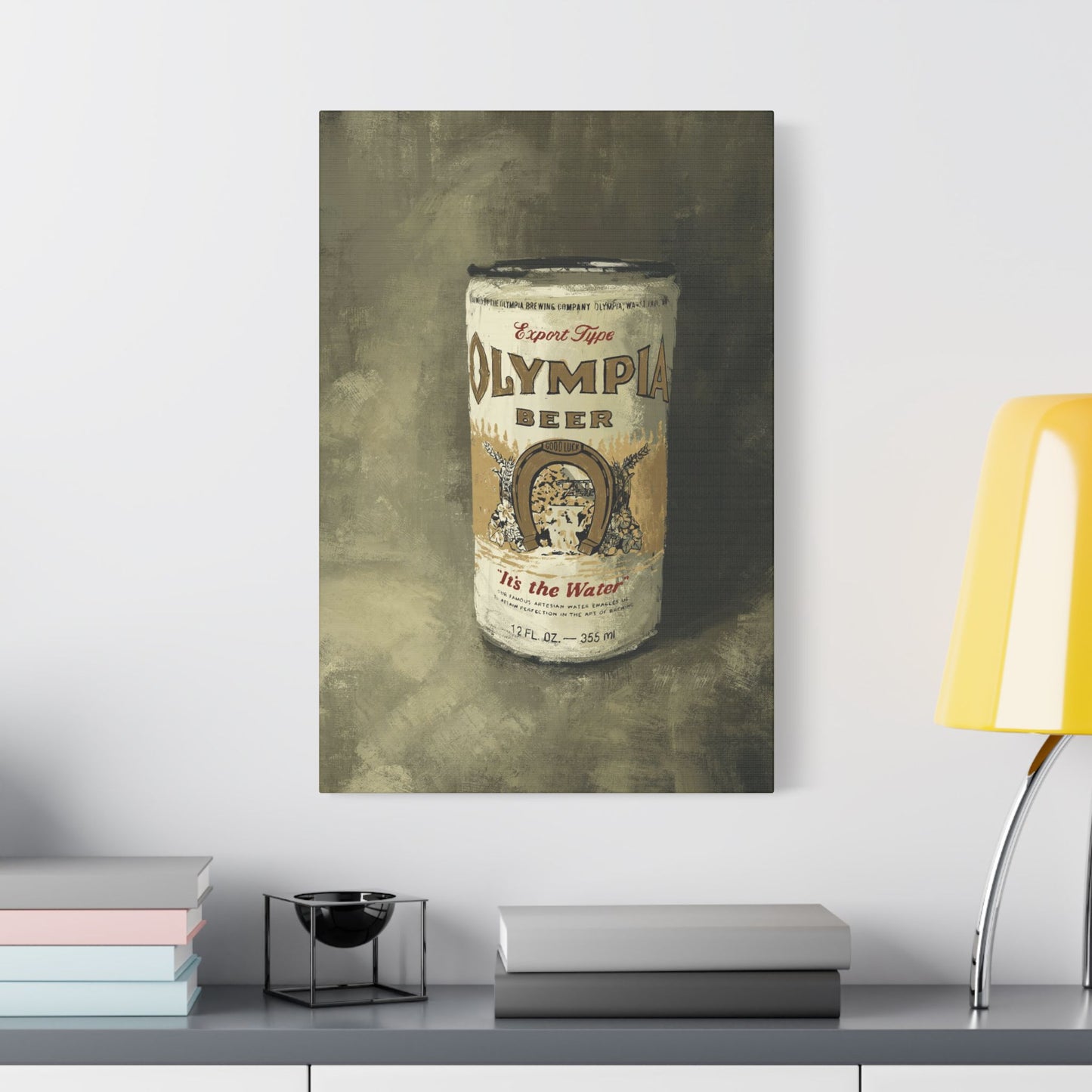 Old-School Gold Can – Retro Canvas Art