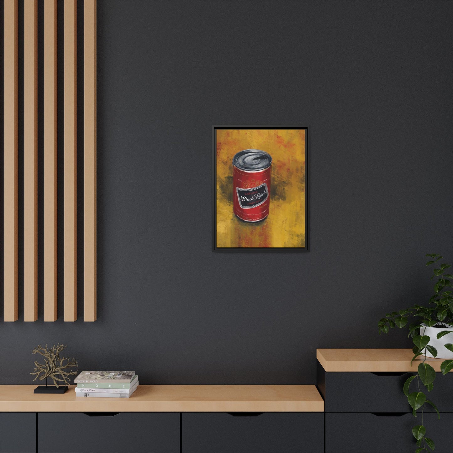 Black Label Boldness Framed Canvas Print