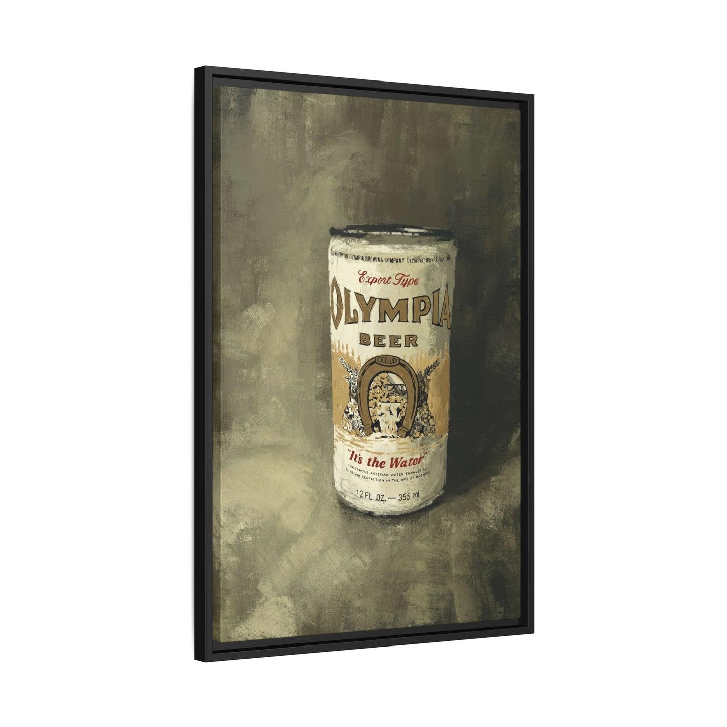 Old-School Gold Can - Gallery Wrapped Print with Black Frame