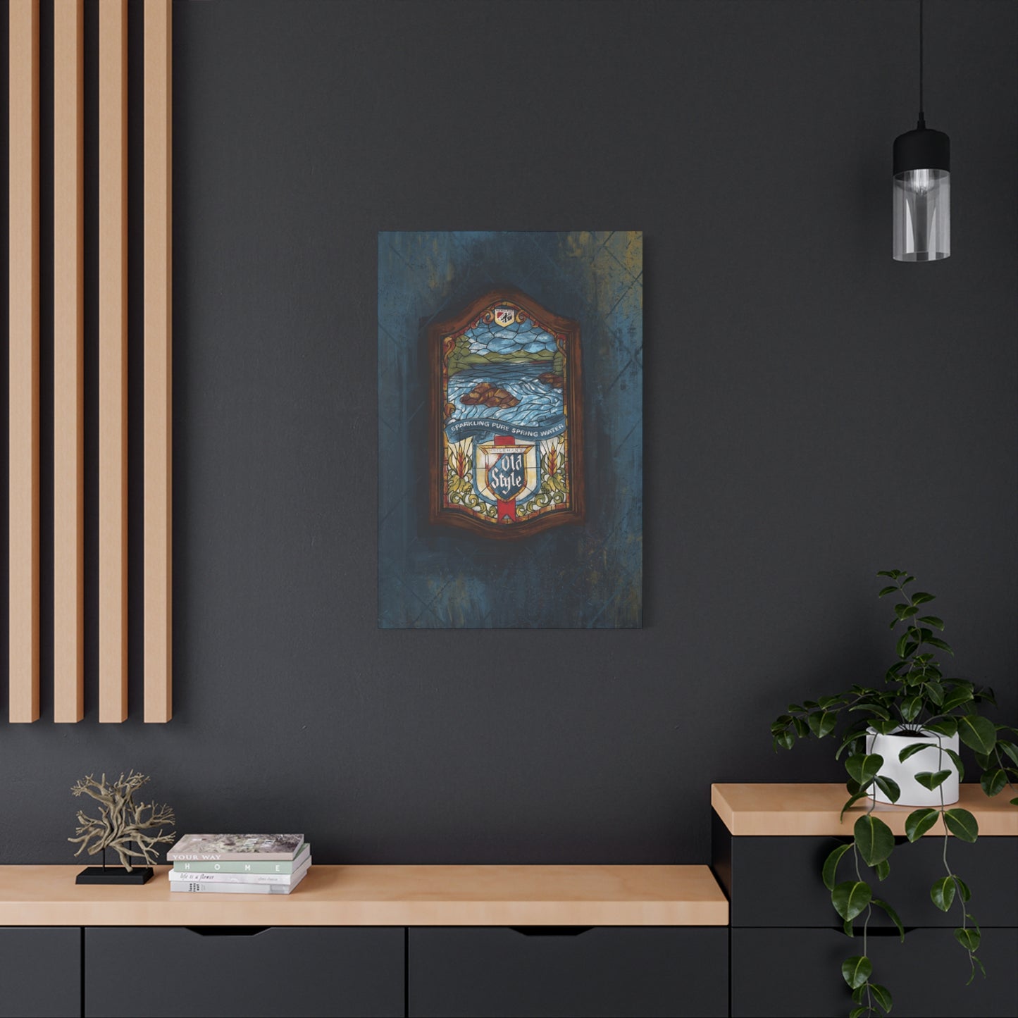 Old World Pour – Stained Glass Barroom Canvas
