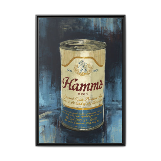 Hamm's Vintage Beer Can -  Gallery Wrapped Print with Black Frame